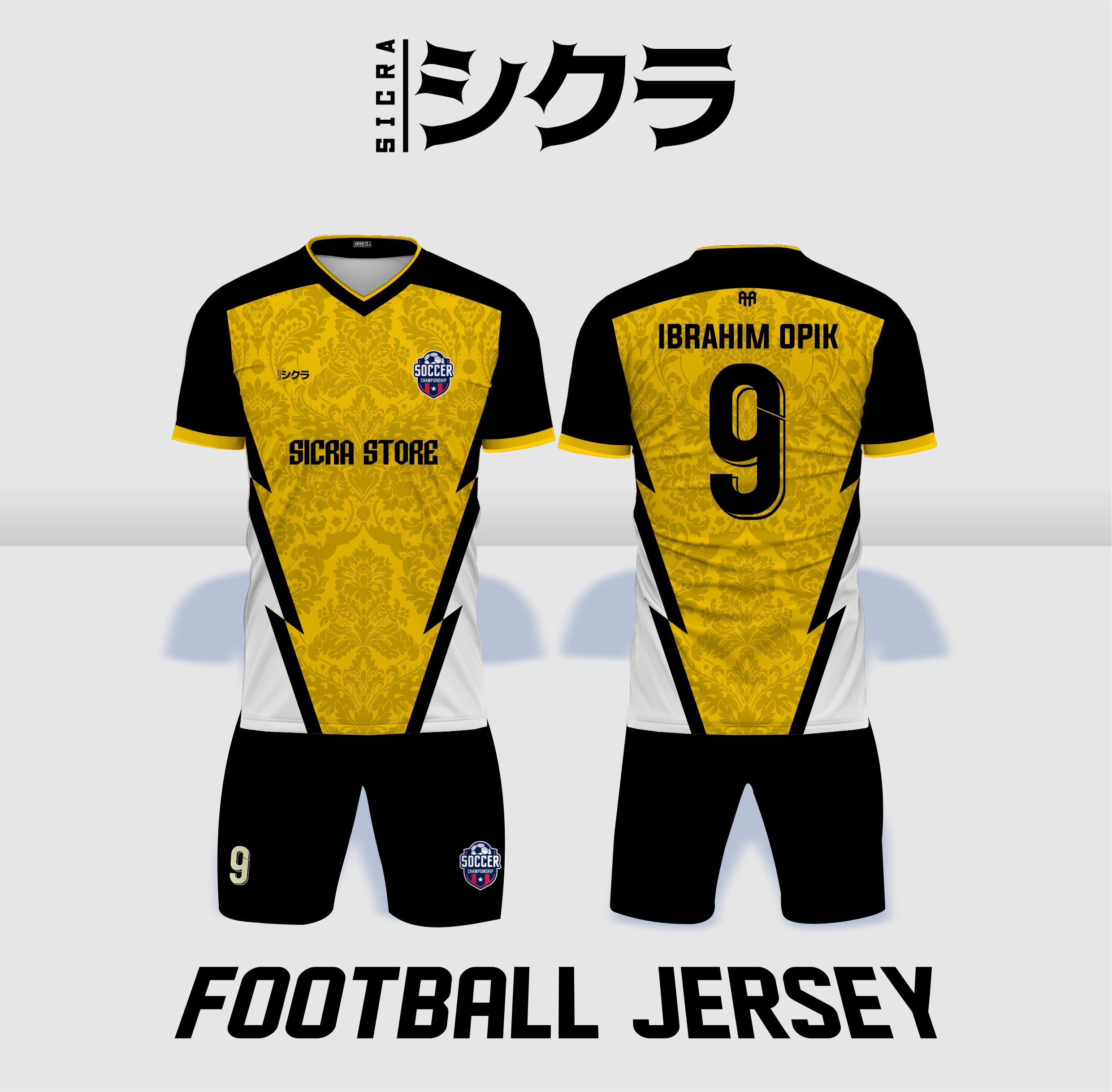 Warna Kuning Motif Jersey Bola Baju Kuning Hitam Sepak Bola