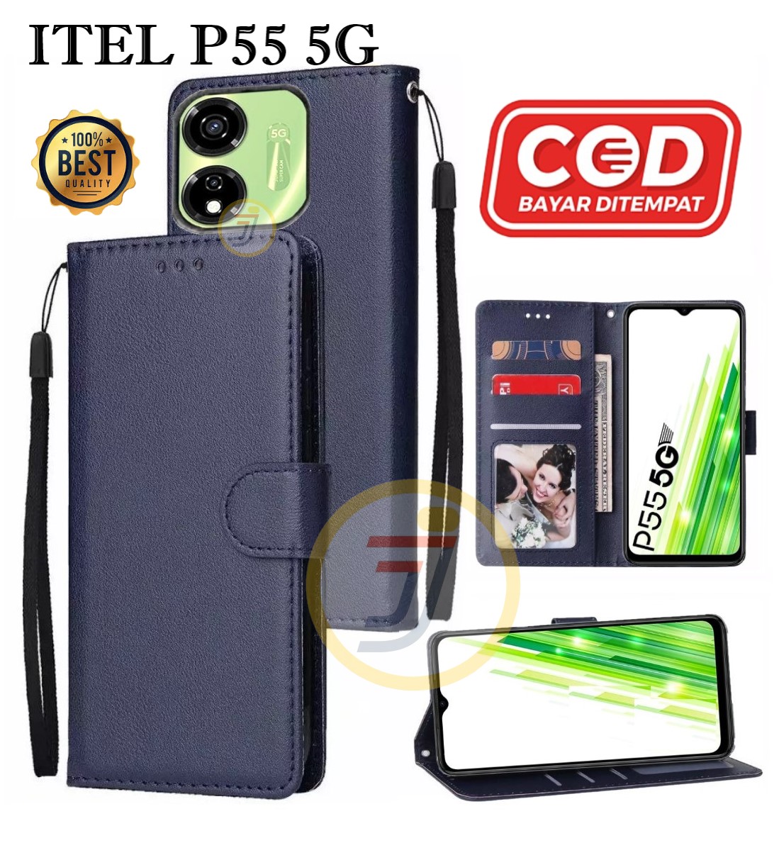Flip Cover Itel P55 5G Premium Flip Case Wallet Kulit/Casing