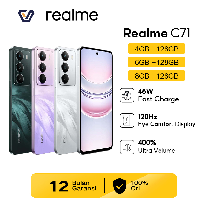Official Realme C71 4+128GB/6+128GB/8+128GB - 45W Fast Charge | 120Hz Eye Comfort Display | 400% Ultra Volume Harga 1,529,000 Ringgit*Penghantaran Percuma