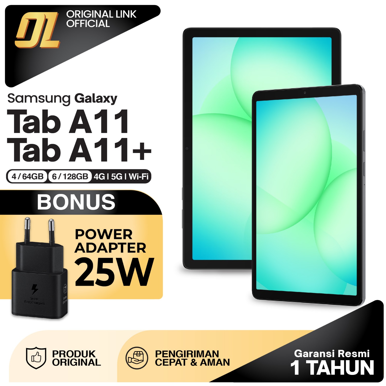 Samsung Galaxy Tab A11 + plus A11 WiFi LTE 5G 4/64 GB 6/128 GB Android Tablet Harga 1,949,000 rupiah*Gratis Ongkir