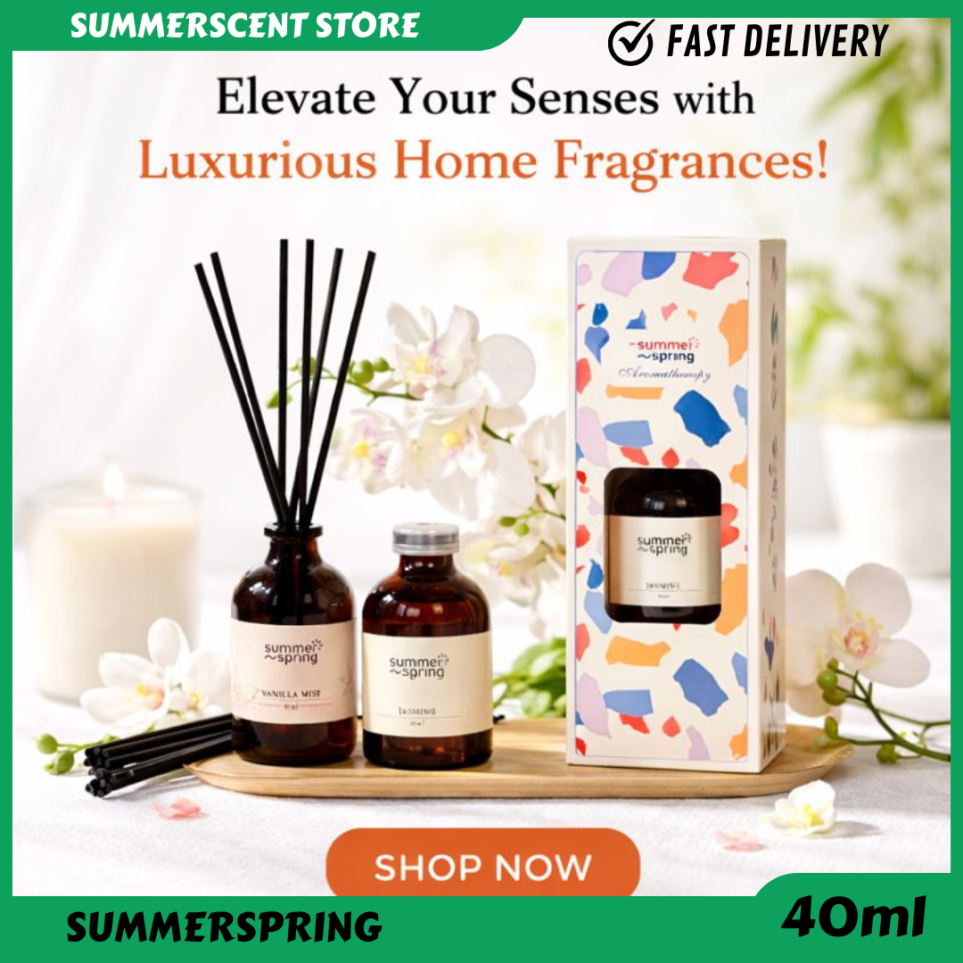 Reed Diffuser Summerspring Air Freshener for Bathroom Hotel aromaterapi 40ml