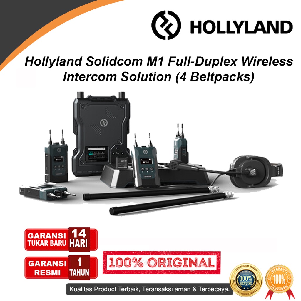 Hollyland Solidcom M1 Wireless Intercom Solution 4 Beltpack Harga 69,919,000 rupiah*Gratis Ongkir