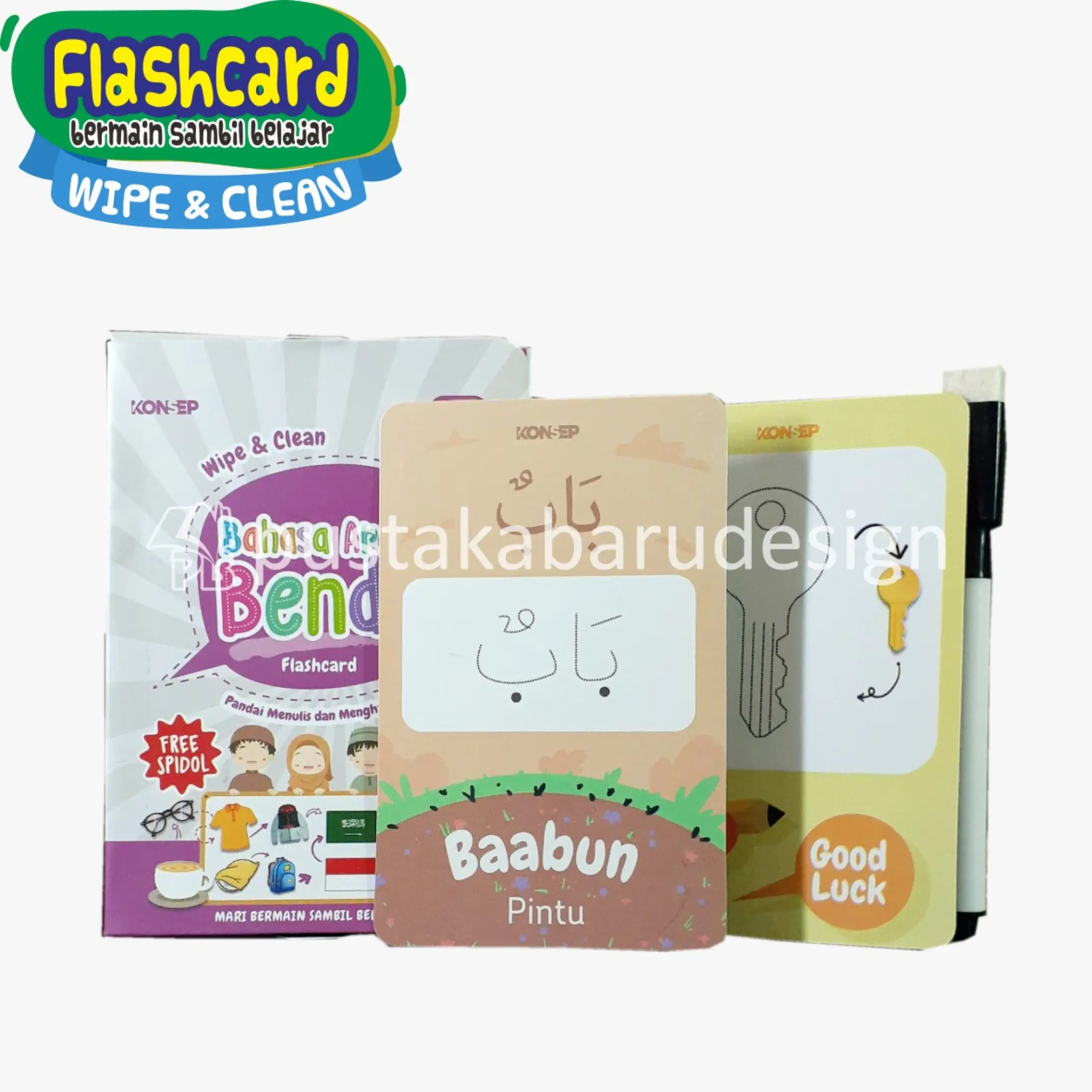 Flash Card Wipe Clean Bahasa Arab Benda Lazada Indonesia