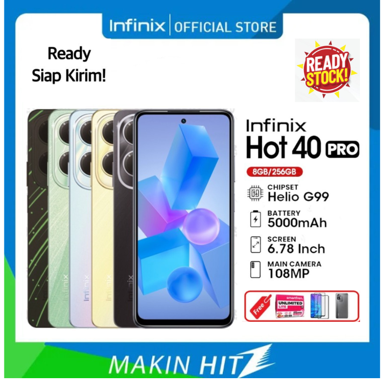 Infinix Hot 40 pro 12/256 GB main camera dual 108 MP warranty-8/256 GB promo Giá 1,741,250 Đồng*Miễn phí vận chuyển