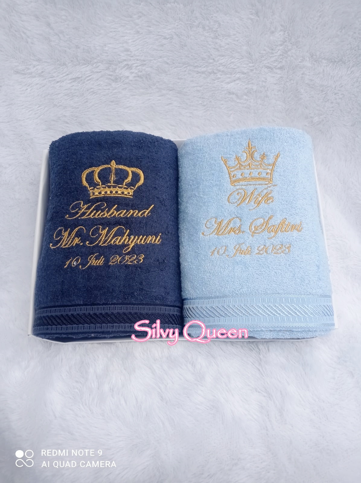 Proses Cepat - Handuk Couple pernikahan Custom Bordir