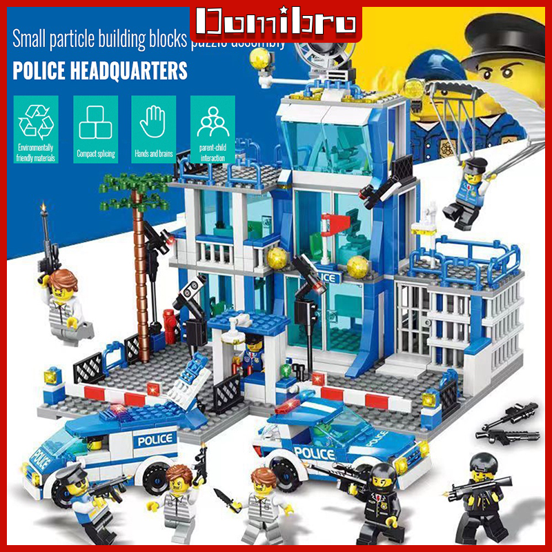 Mainan 1256Pcs Pos Polisi Police Station Mainan Brick Block Edukasi Mainan Anak Mainan anak laki-laki Harga  109,000 rupiah*Gratis Ongkir