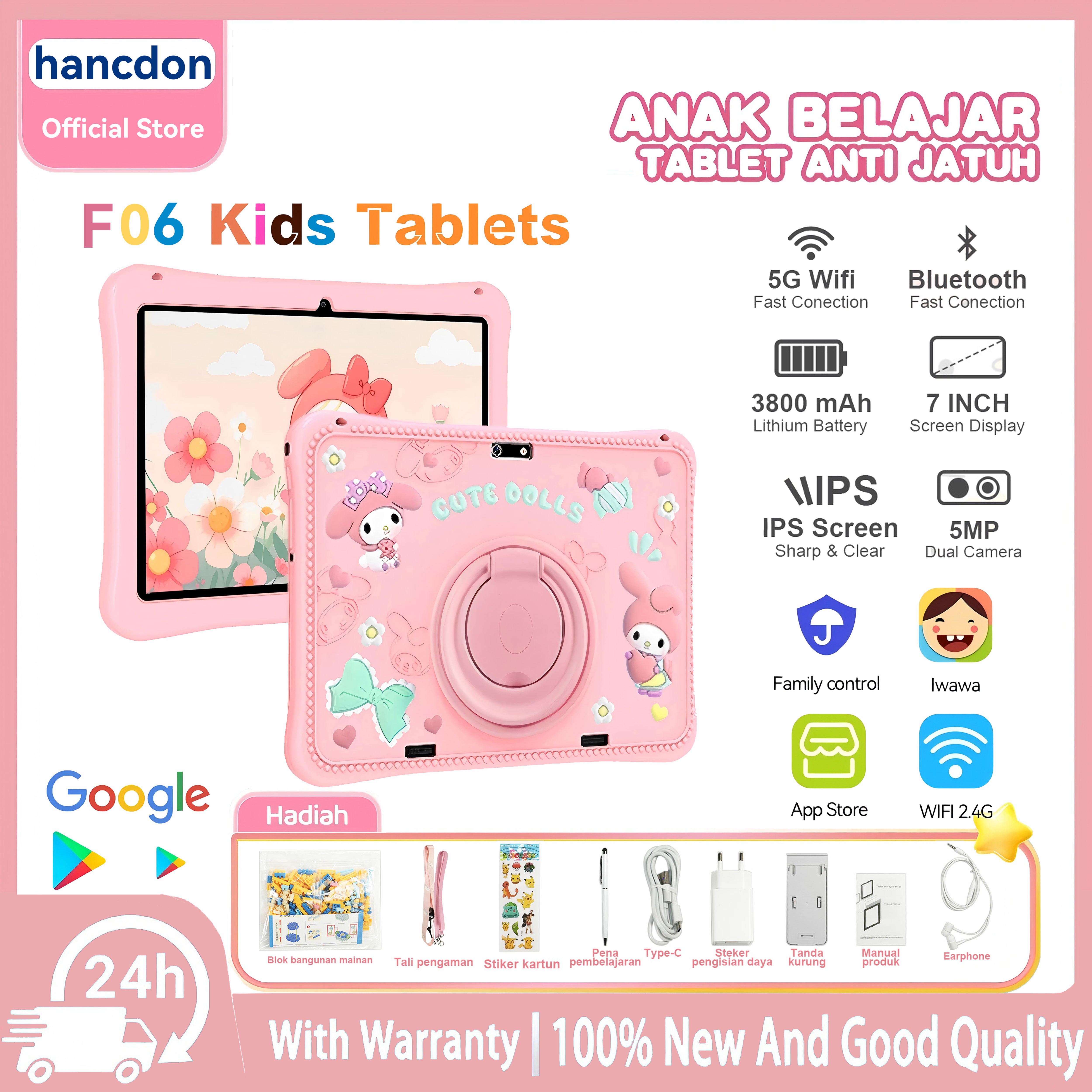 【Buy 1 Get 6 Free+Cod】Android Tablet Tab F06 6Gb+128Gb 7Inch Wifi 5g Dual Sim with Bag Packing /New Original Tablet Pc Tablet for Children Study Hp Tablet Tab Advan Airpad Office Gaming Tablet Cheap Tablet Cheap Tablet Harga 746,000 rupiah*Gratis Ongkir