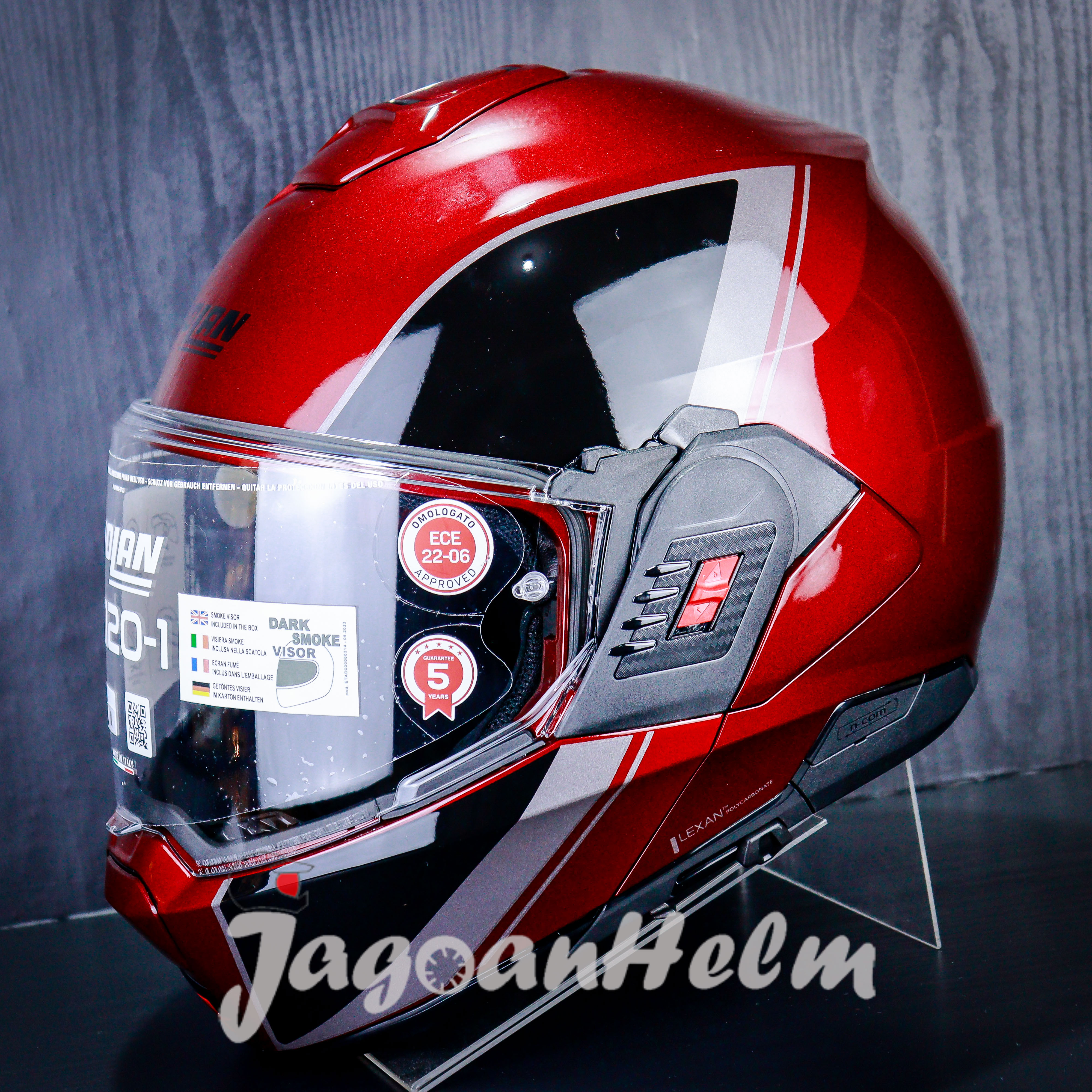 NOLAN HELM N1201 VERNICIATURA SPECIALE NCOM #344 | ROYAL RED BLACK | N120-1 MODULAR Harga 8,360,000 rupiah*Gratis Ongkir