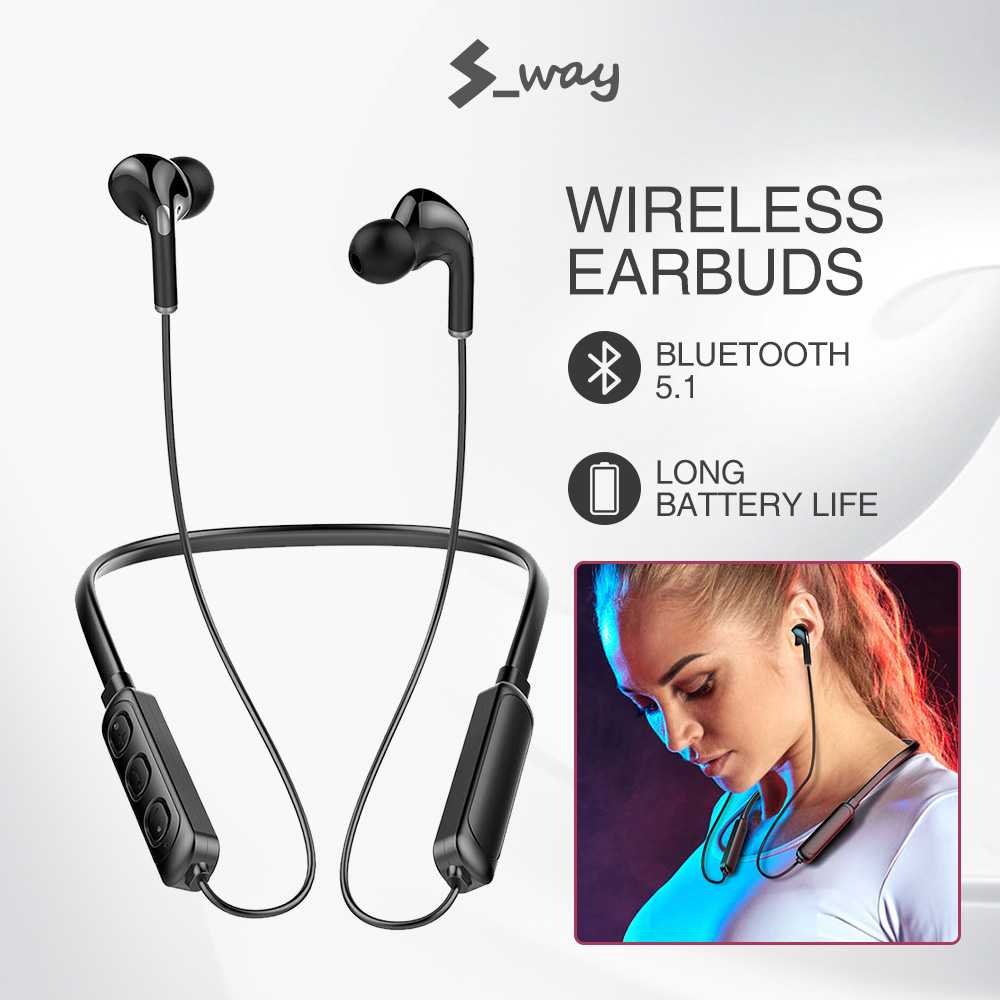 S-way Earphone Bluetooth 5.1 Nirkabel 