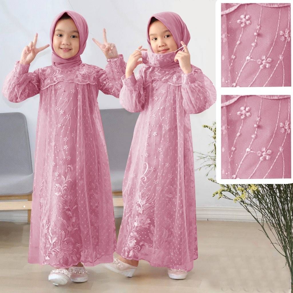 Model dress brokat anak2 sale