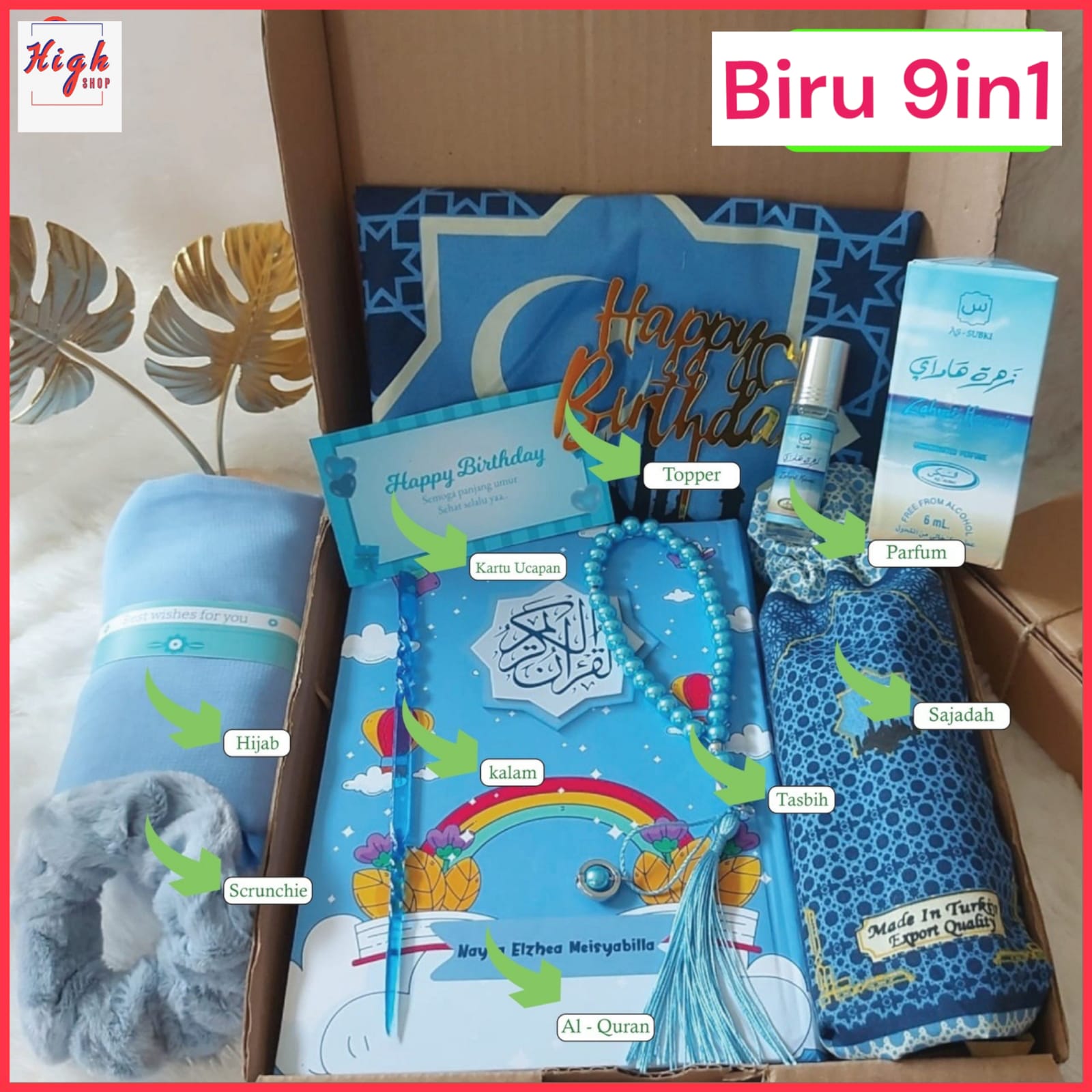 Hampers hadiah box Series Blue Unique hadiah Boxes for Muslim Women Birthday wisuda pernikahan hadiah