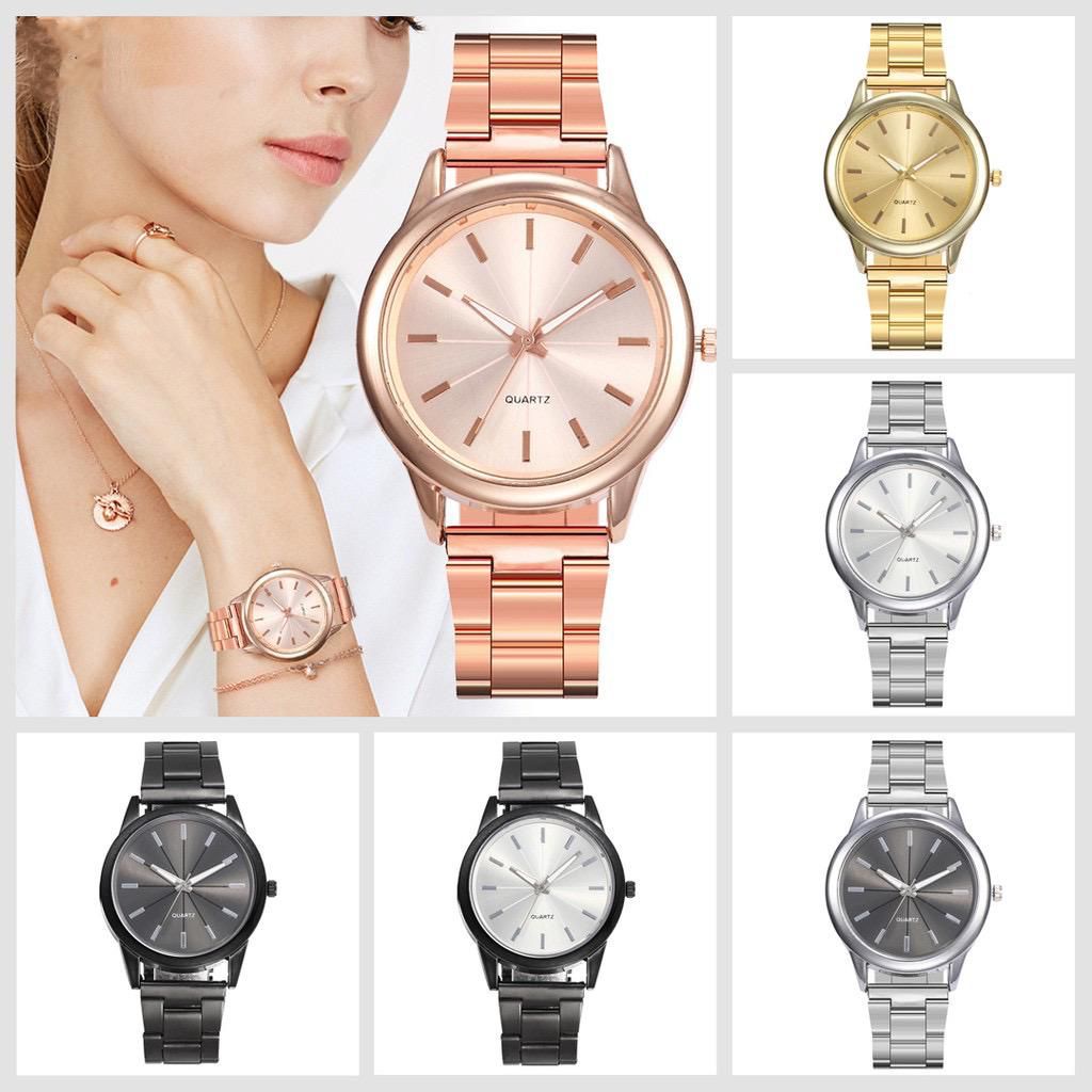 	 Axnat Jam Tangan Wanita Analog Quartz Casual Fashion Strap Rantai Stainless Steel Import Couple Pria 	