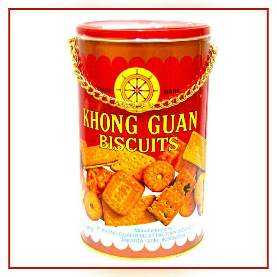 BISKUIT KHONG GUAN KALENG BULAT RANTAI 1000 g - biscuit