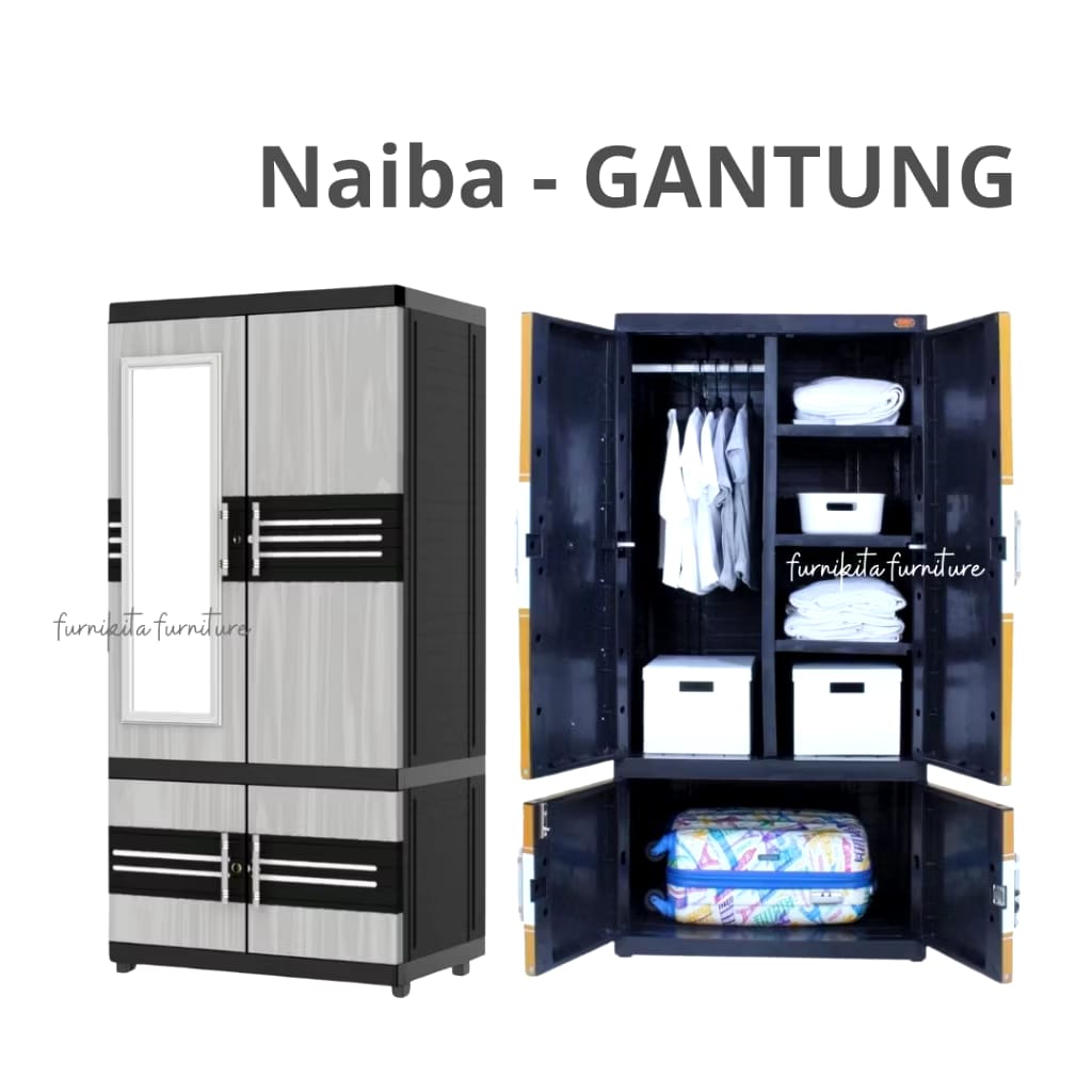 Naiba Plastic Hanging Wardrobe Fit Glass Lock 1523 / 1503 [Nabfit] Harga  440,000 rupiah*Gratis Ongkir