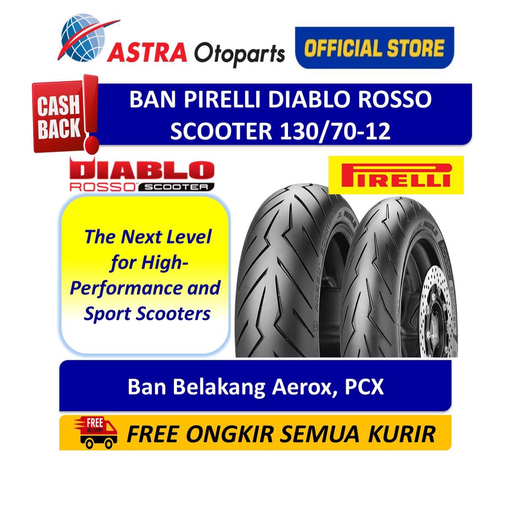 PIRELLI Diablo Rosso Scooter 130/70 12 DRSC0R (Belakang) (2925500) Harga  630,000 Ringgit*Penghantaran Percuma