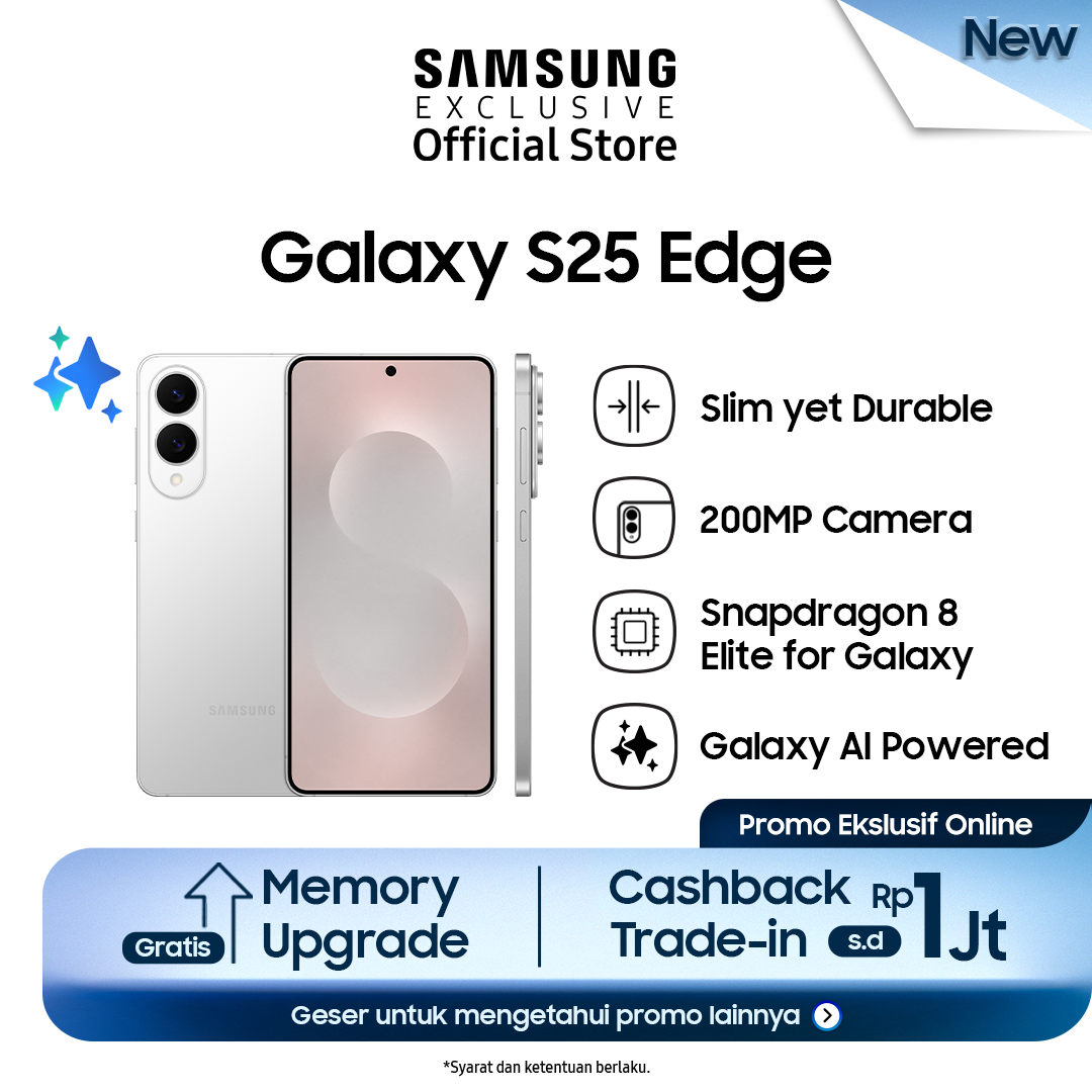 [Trade In] Samsung Galaxy S25 Edge 12/512GB (Free Upgrade dari 12/256GB) - Titanium Silver | Smartphone AI | Handphone tipis | Prosesor kuat Giá 19,499,000 Đồng*Miễn phí vận chuyển