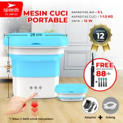 SPEEDS Mesin Cuci Mini Portable Lipat Washing Machine Low Watt Murah Mesin Cuci Pengering 206-22