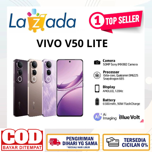 Deals!! Vivo V50 Lite 4G (8/128)(8/256), Sony imx682, 6500mAh battery + 90W flashcharge, AI erase 2.0, all-round impact resistance Harga  2,410,560 Ringgit*Penghantaran Percuma