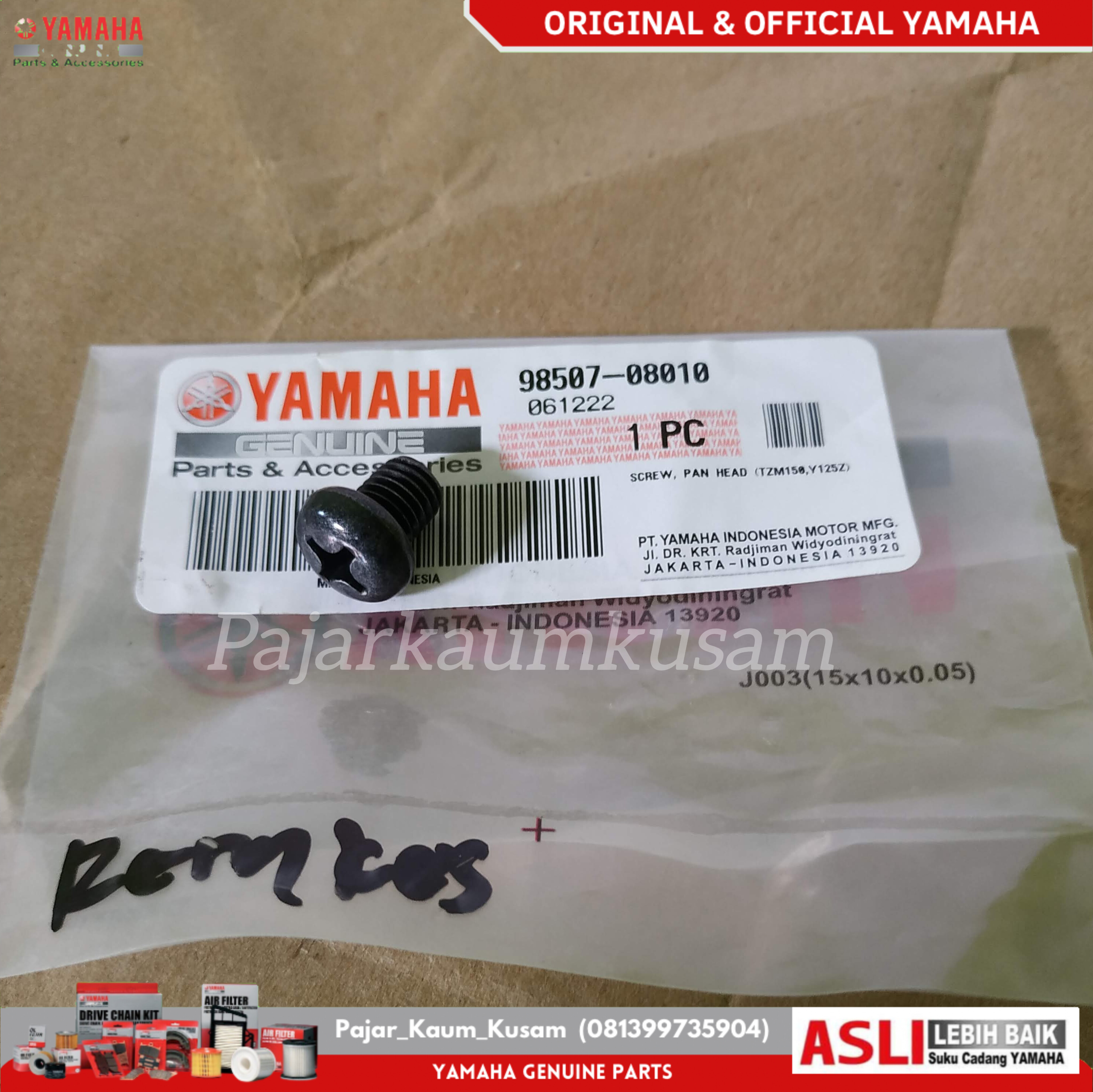 BAUT STOPER TUTUP SIL KRUK AS RX KING RXS ORIGINAL 98507-08010 SCREW PAN HEAD Harga 20,000 rupiah*Gratis Ongkir