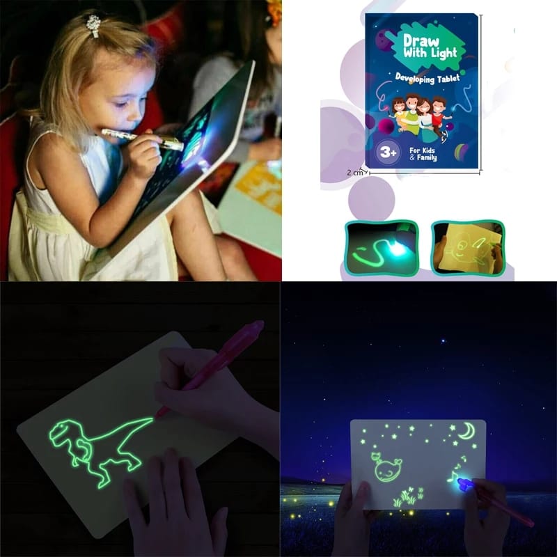 NASIUDUK Mainan DRAW WITH LIGHT A3 papan tulis cahaya magic hadiah natal edukasi kreatif anak developi…