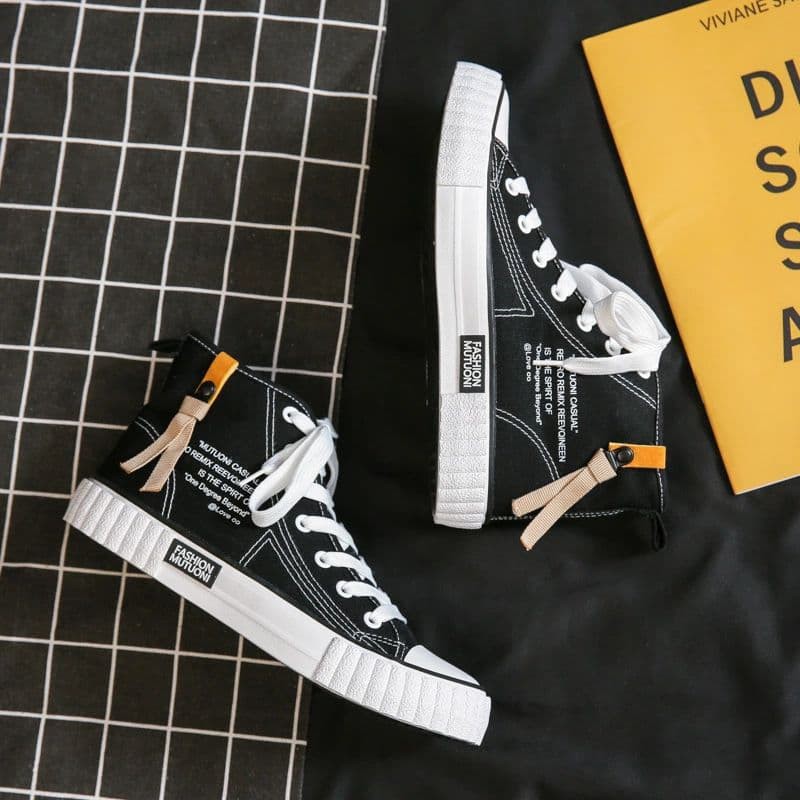 Sepatu Sneakers Wanita Korea Fashion Mutuoni Putih Tinggi / Sepatu Korean Style/ Sepatu Kets Sport Wanita