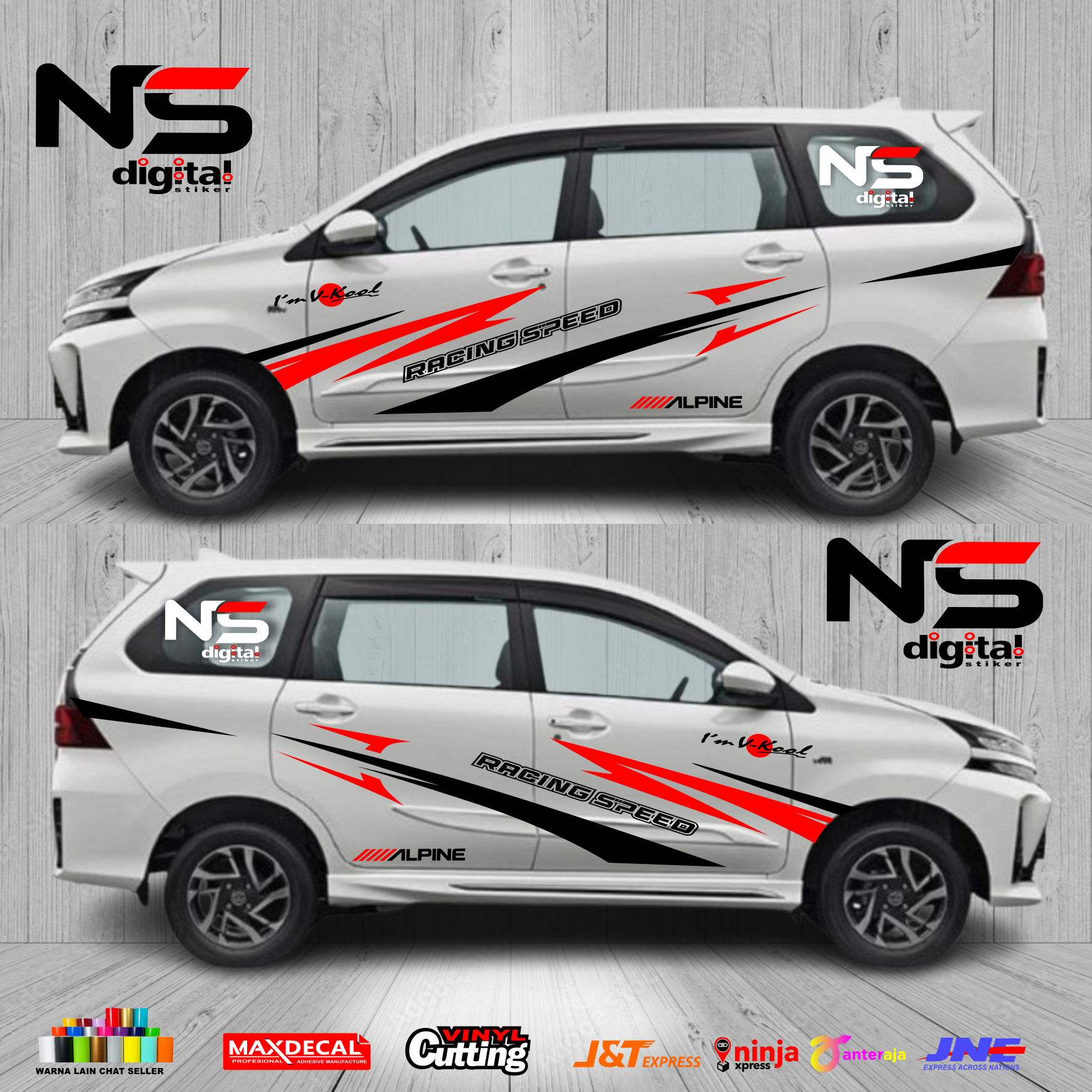 Cod New Car Cutting Stickers for Avanza Lis Xenia Variations Ertiga Body Side Innova Calya Harga  180,000 Ringgit*Penghantaran Percuma
