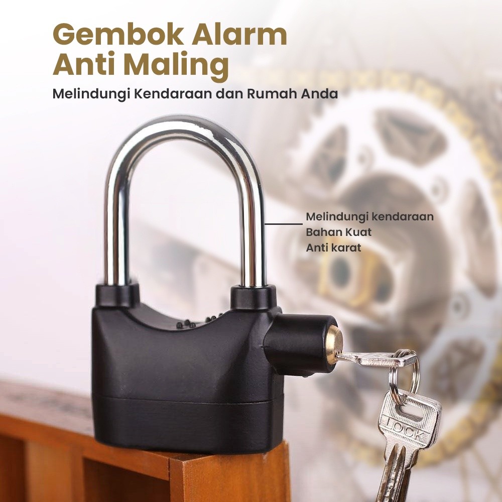 Toptools Alarm Padlock & Alarm Lock & Anti-Theft Alarm & Motorcycle Disc Lock Harga 33,900 rupiah*Gratis Ongkir