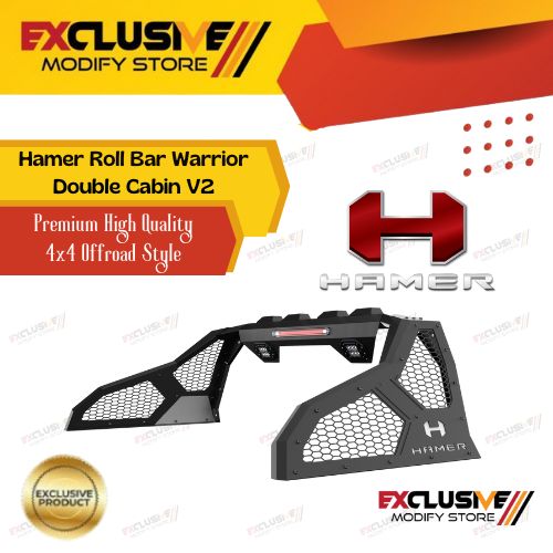 HAMER ROLL BAR HILUX REVO / VIGO / ISUZU D-MAX DMAX / NISSAN NAVARA / FORD RANGER / MAZDA BT50 PREMIUM IMPORT 4X4 OFFROAD STYLE DOUBLE CABIN HIGH QUALITY Harga 5,850,000 rupiah*Gratis Ongkir