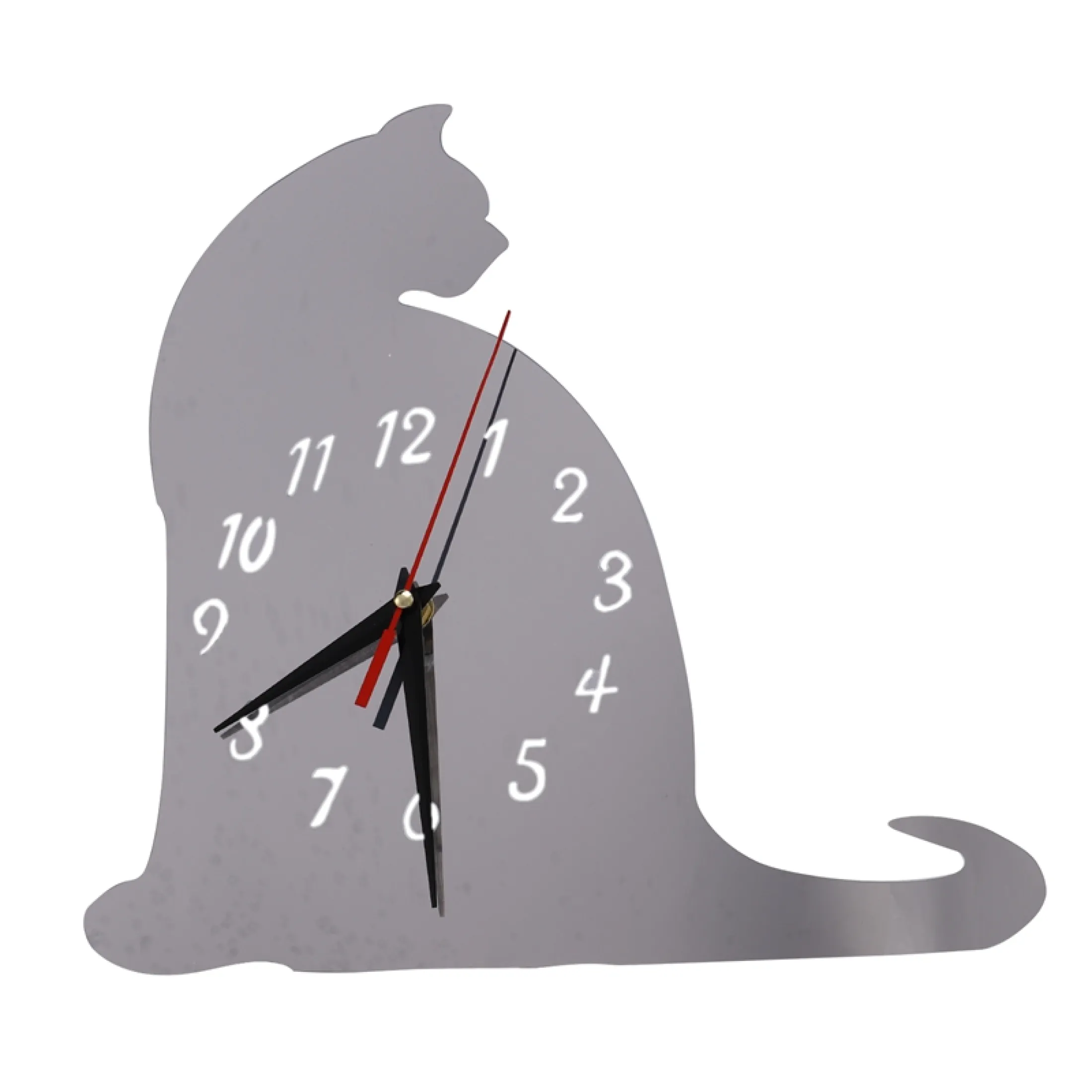 New 3d Cat Mirror Wall Clock Diy Mute Living Room Bedroom Clock Lazada Indonesia