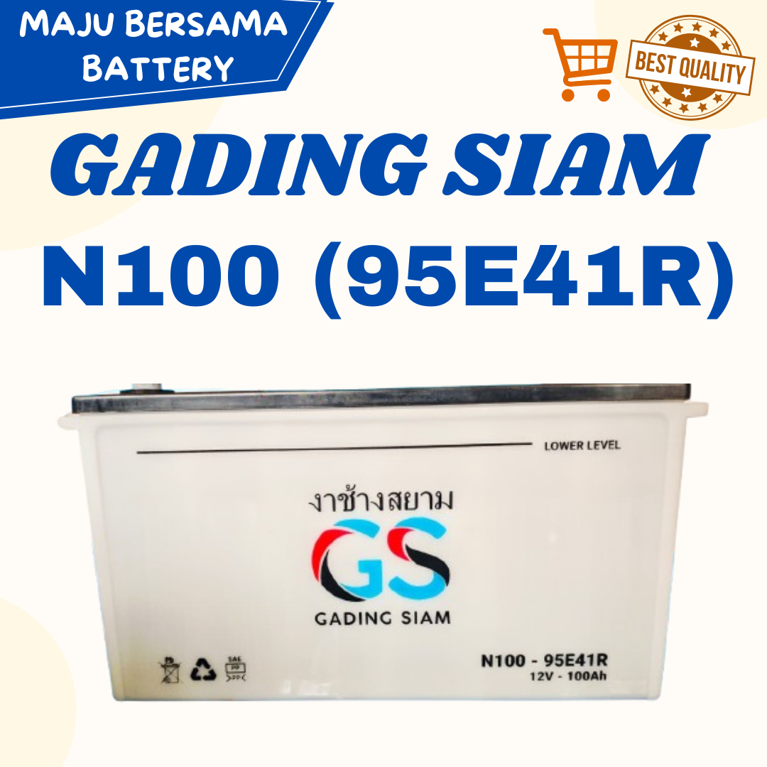 Ali Mobil Toyota GS GadingSiam N100 (95E41R) Accu Basah 12v 100Ah Harga 1,428,000 rupiah*Gratis Ongkir