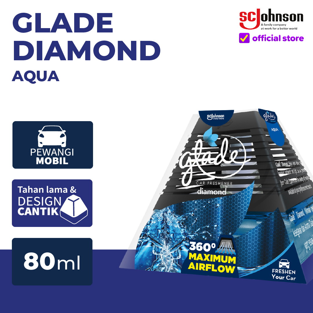 Glade Diamond Car Freshener - Aqua 80ml Harga 45,227 rupiah*Gratis Ongkir