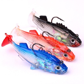 Gambar 5pcs lot Fishing Lures Top Quality 7.6cm Soft Bait Mixed Colors15.7g 6# Fishing Bait   intl