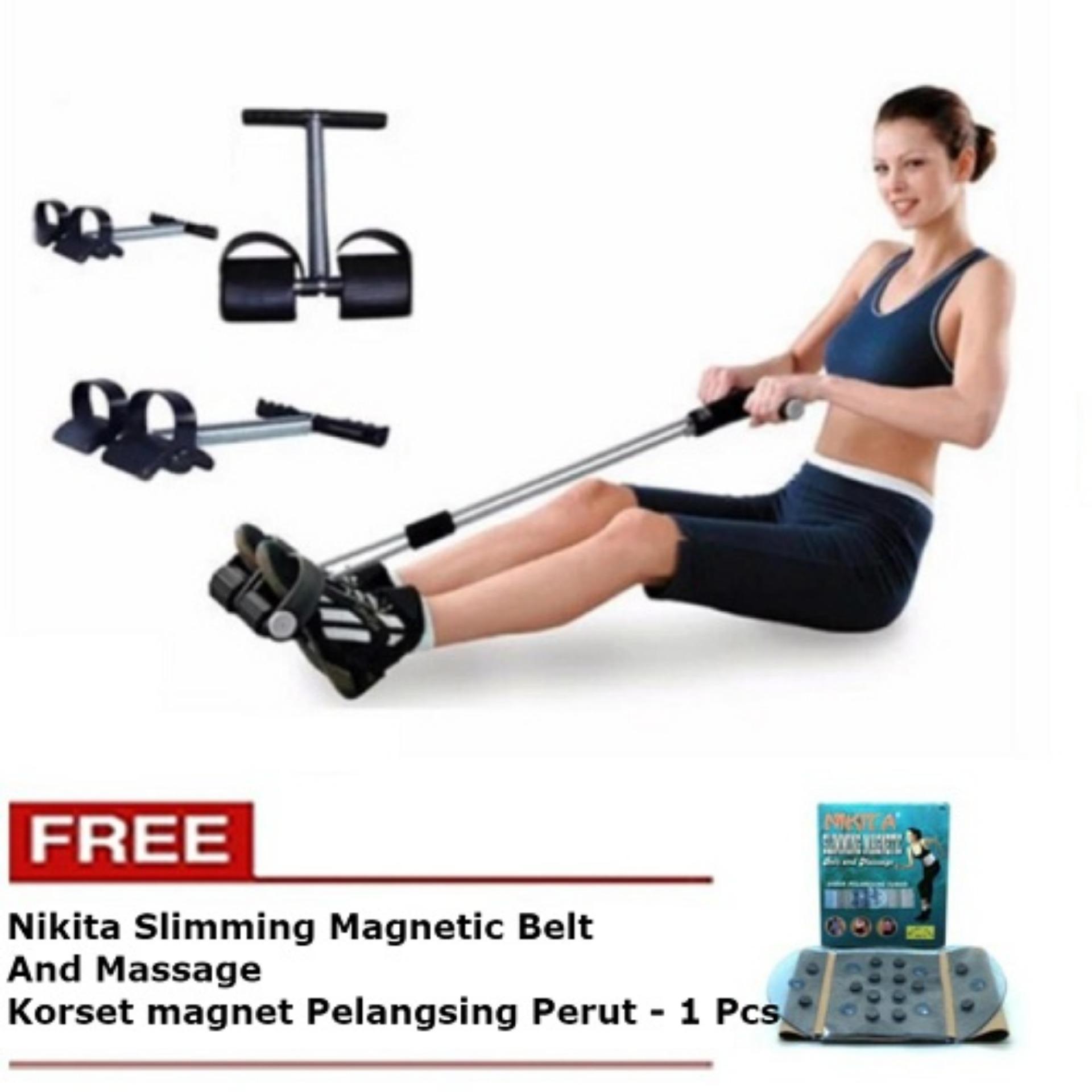 7Star - Alat Pembakar Lemak Perut Tummy Trimmer Alat Olahraga Fitness + Gratis Nikita Slimming Magnetic Belt And Massage - Korset magnet Pelangsing Perut - 1 Set