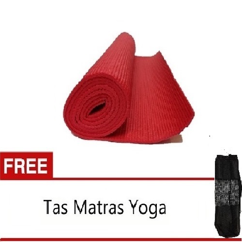 Anekaimportdotcom Matras Yoga 6mm - Merah + Gratis Yoga Bag