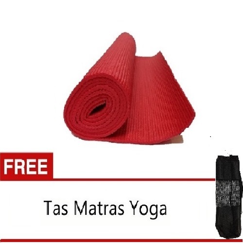 Anekaimportdotcom Matras Yoga - Merah + Gratis Tas