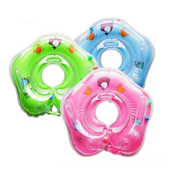 Gambar CITOLE Cute PVC Inflatable Swim Float Neck Ring With Small Bell Hand Grip For Baby, Random Color   intl