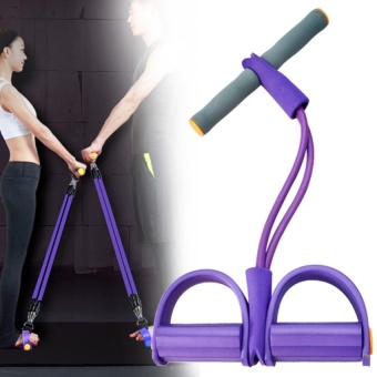 CS Latex Resistance Training Bands Pull Up Body Trimmer Pedalexerciser (Purple) - intl