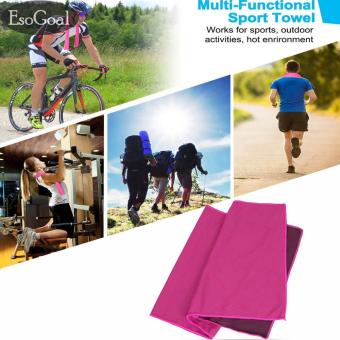 Gambar EsoGoal Cooling Towel, Instant Icy Cooling Chilly Towel for Sports, Workout, Fitness, Gym, Yoga, Pilates, Travel, Camping   More (HotPink)   intl