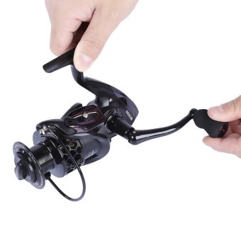 FISHDROPS Full Metal Fishing Spinning Reel with Foldable Handle BE-6000 (Black) - intl