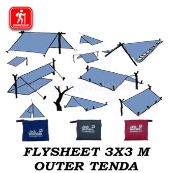 Gambar Flysheet 3x3 meter Waterproof Tarp Tent Survival Tenda