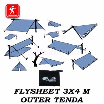 Gambar Flysheet 3x4 meter Waterproof Tarptent Atap Tenda Bivak DaruratTenda Survival