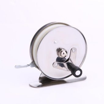 Ice Fishing Mini Pole Line Reel Rods Shrimp Metal Steel LightweightPortabl - intl