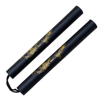 Fang Fang Soft Foam Nunchuck with Dragon Pattern (Black) .