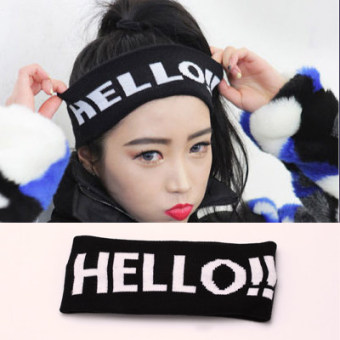 Kebugaran rajutan wol hip-hop hip-hop surat headset yoga karet rambut Kebugaran rajutan wol hip-hop hip-hop surat headset yoga karet rambut