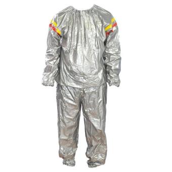 Lucky -Sport Sauna Suit Baju Sauna Pembakar Lemak - Silver + Gratis Nikita Jogging Body Plate - Piringan Jogging Badan Magnetic Trimmer