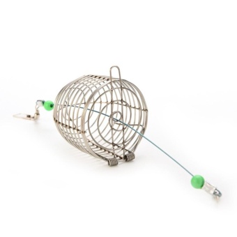 Gambar Moonar S M L Fishing Stainless Steel Bait Cage Basket Feeder Holder (SizeM)   intl