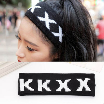 PDG merajut wol hip-hop hip-hop surat headset pita penahan keringat yoga karet rambut PDG merajut wol hip-hop hip-hop surat headset pita penahan keringat yoga karet rambut