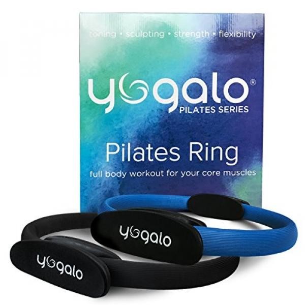 Pilates Ring - Toning, Sculpting, Strength and Flexibility, Power Resistance Exercise Circle, Thigh Toner, Fitness Magic Circle, 14 Inch by Yogalo Pilates Series (Blue) - intl