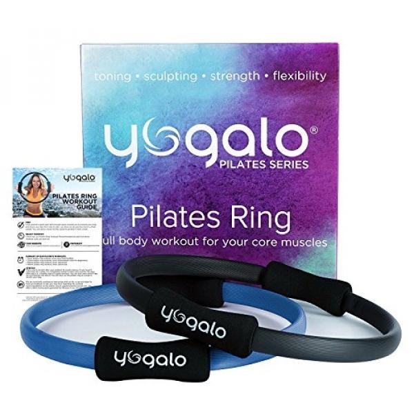 Pilates Ring - Toning, Sculpting, Strength and Flexibility, Power Resistance Exercise Circle, Thigh Toner, Fitness Magic Circle, 14 Inch Dual Grip Ring by Yogalo Pilates Series (Blue) - intl