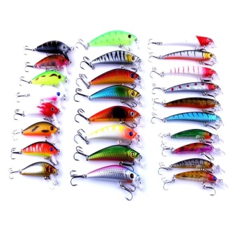 Gambar Promotion ! Lot 26pcs Mixed Minnow Fishing Lures Bass Crankbait Treble hook   intl